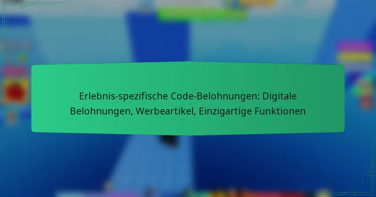 Erlebnis-spezifische Code-Belohnungen: Digitale Belohnungen, Werbeartikel, Einzigartige Funktionen