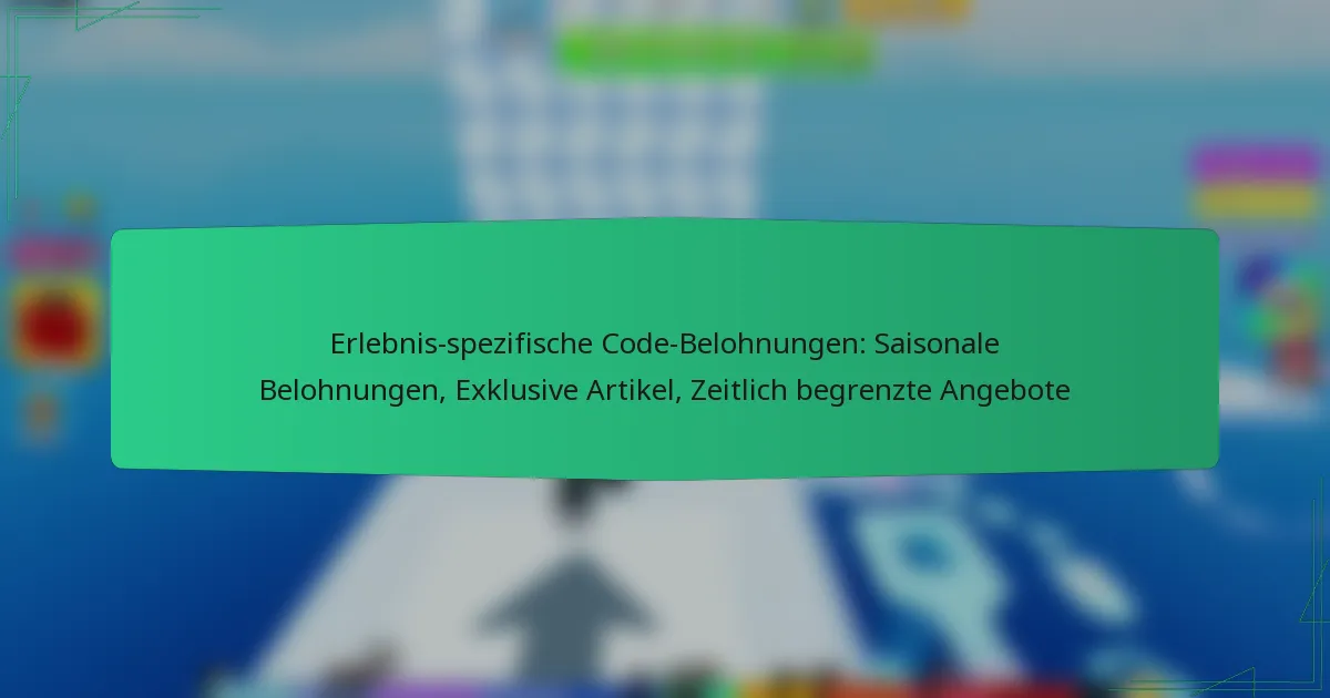 Erlebnis-spezifische Code-Belohnungen: Saisonale Belohnungen, Exklusive Artikel, Zeitlich begrenzte Angebote