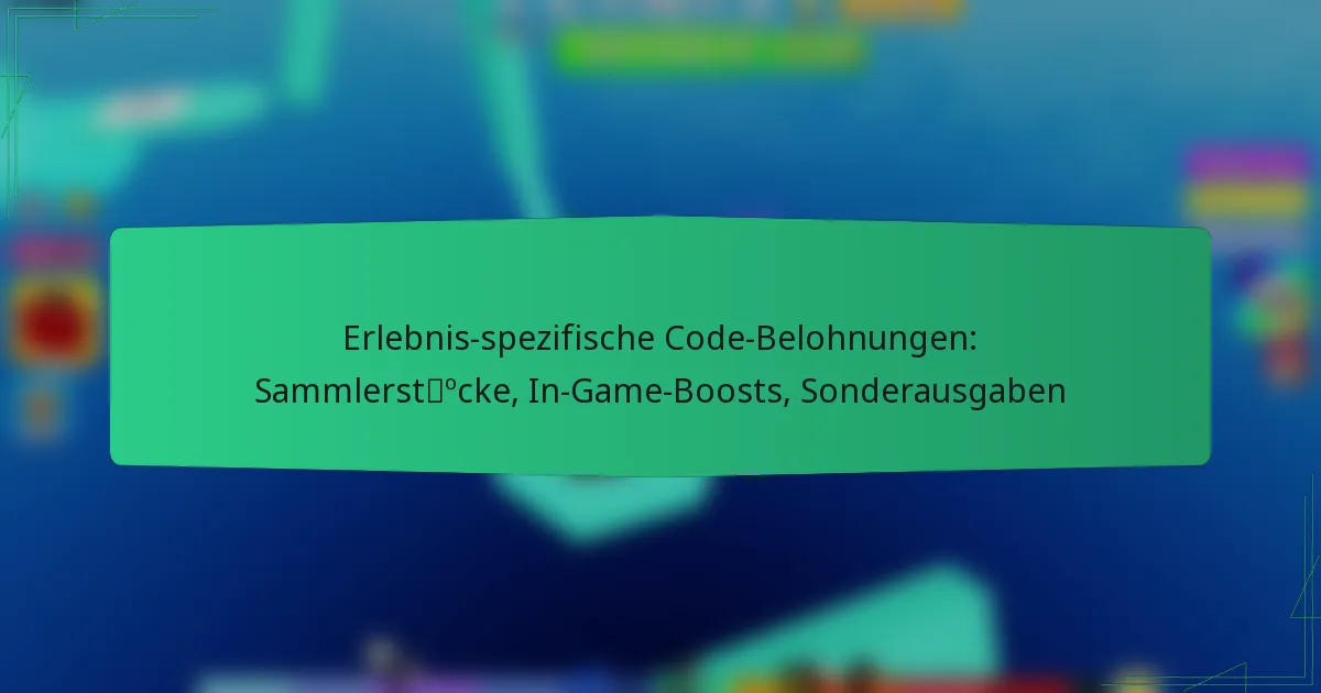 Erlebnis-spezifische Code-Belohnungen: Sammlerstücke, In-Game-Boosts, Sonderausgaben