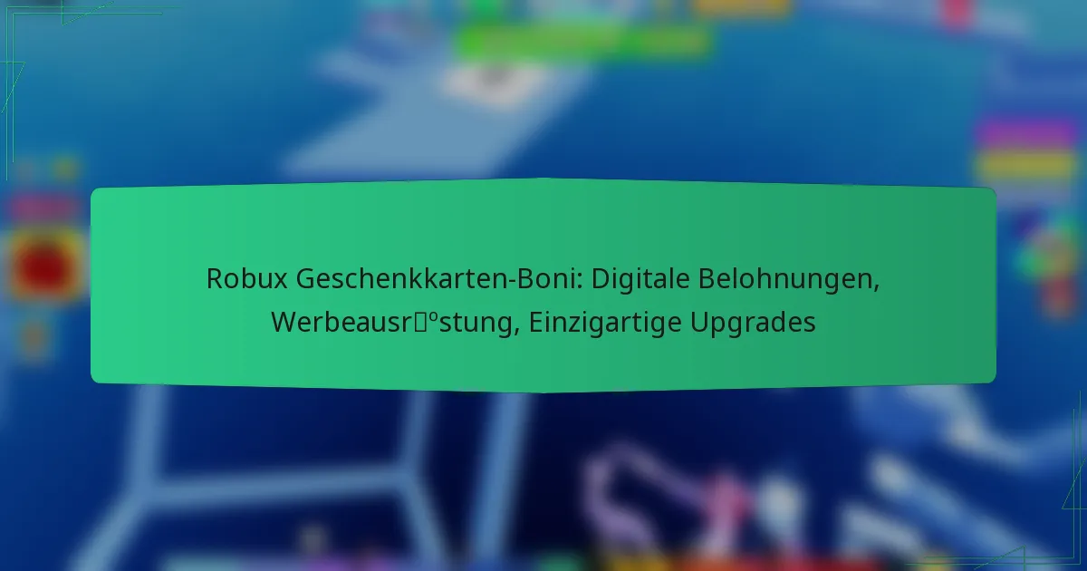Robux Geschenkkarten-Boni: Digitale Belohnungen, Werbeausrüstung, Einzigartige Upgrades