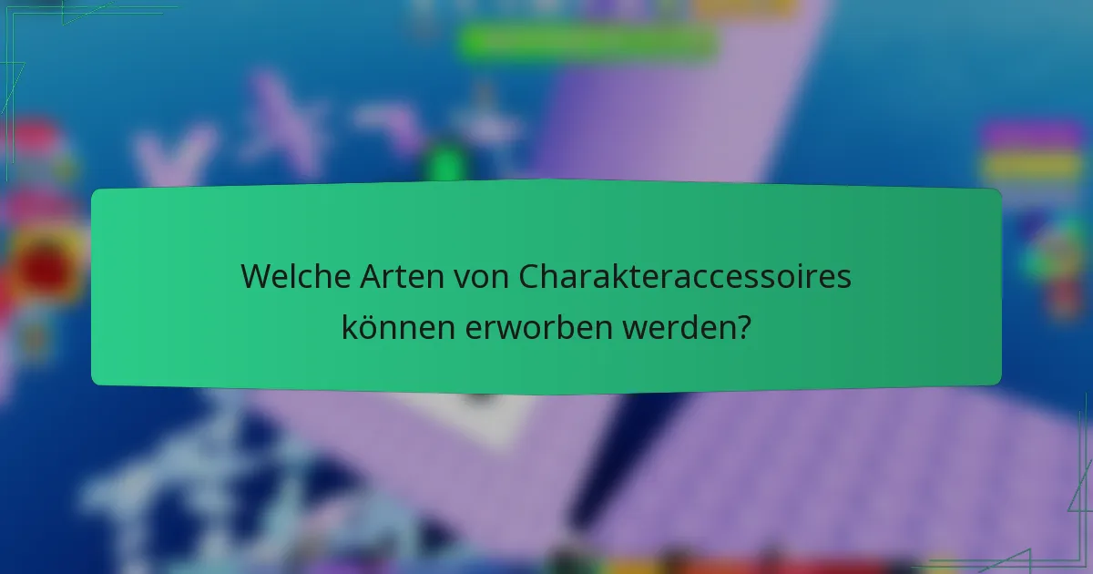 Welche Arten von Charakteraccessoires können erworben werden?